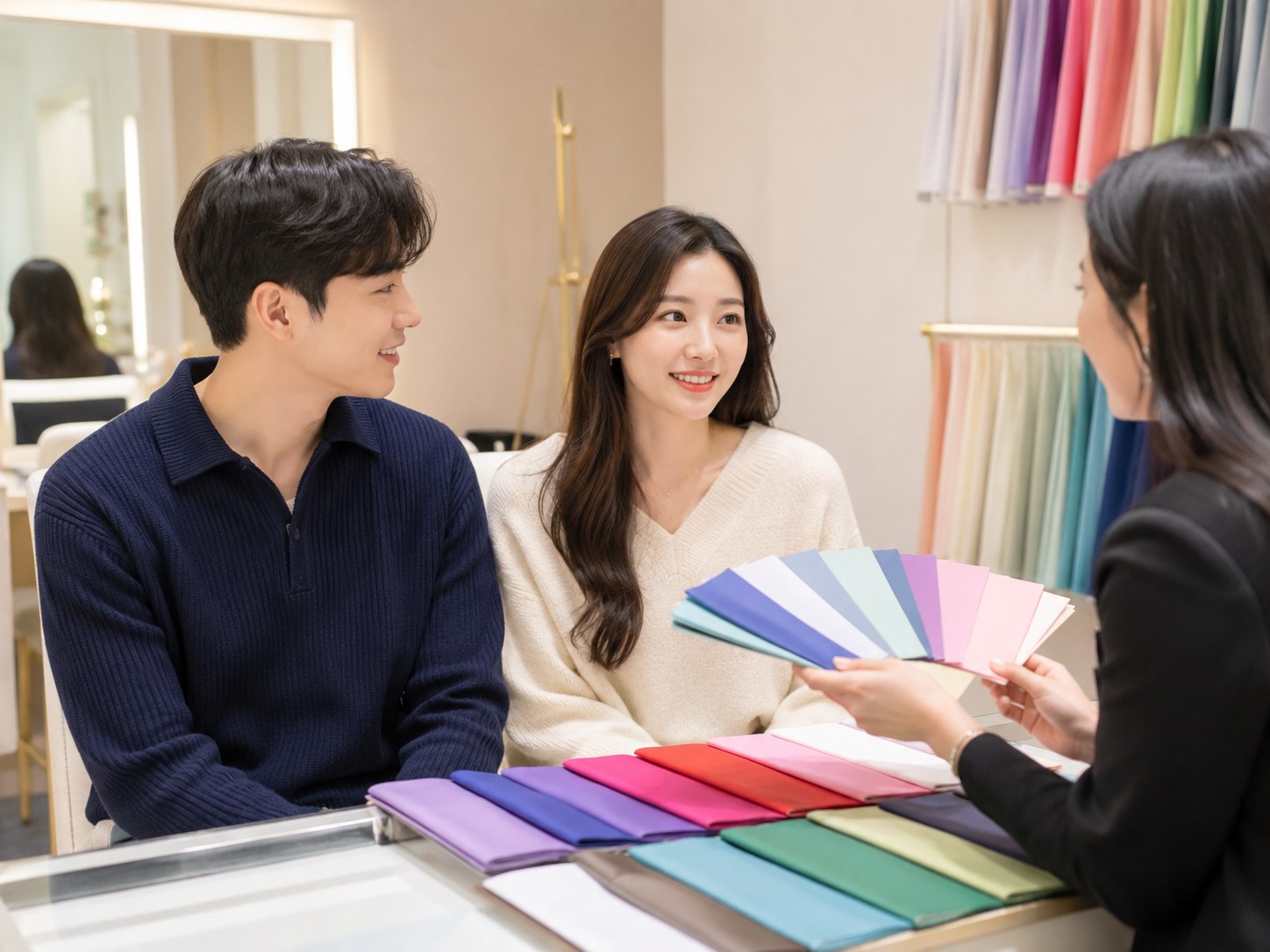Couples color analysis session at Color Avenue Myeongdong