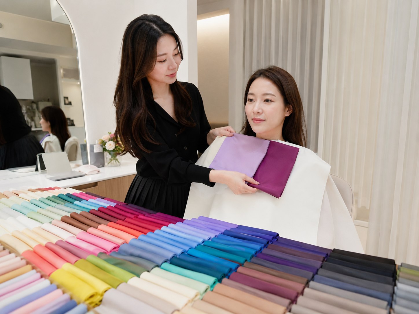 12-tone color analysis draping at Color Avenue Myeongdong